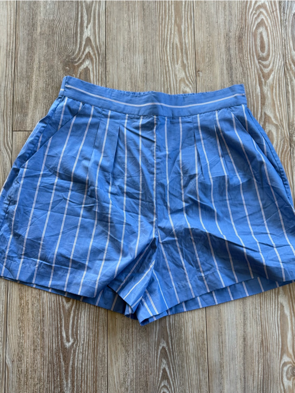 Sezane blue striped shorts